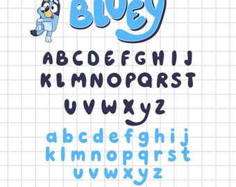 Bluey Schriftart, Bluey SVG, Bluey Cricut Kids Party Schriftart Digital Download