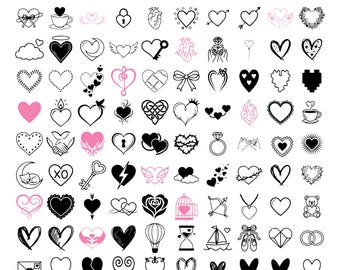 Handgezeichnetes Herz SVG PNG, Doodle Herz Clipart, Skizze Herz SVG (Digitaler Download)