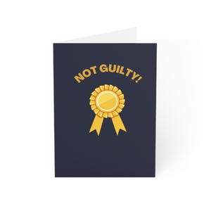 Attorney Greeting Cards, NOT GUILTY! Cards, Legal Humor, Celebration Cards, Funniest Cards for Friends, Unique Gift Ideas
