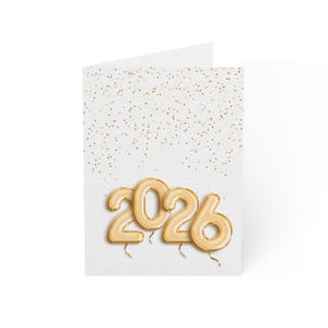 Eleganti biglietti d'auguri per il 2026, biglietti per festeggiare il nuovo anno, invia amore e allegria ai tuoi cari lontani