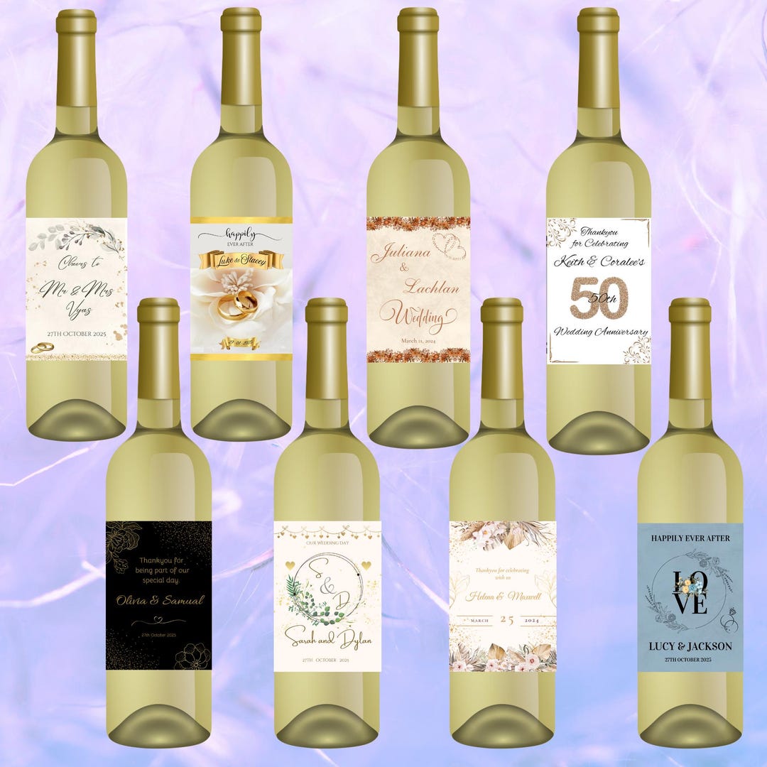 Digital Custom Wine Copy Labels Personalised Bottle Label, Milestone ...