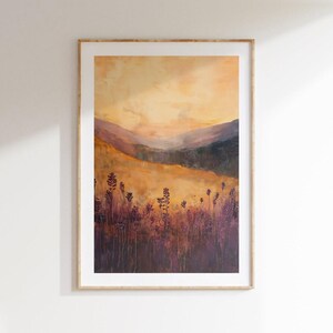 Golden Field Wall Art Printable, Rustic Landscape Decor, Autumn Prairie Digital Poster, Farmhouse Nature Scene Download