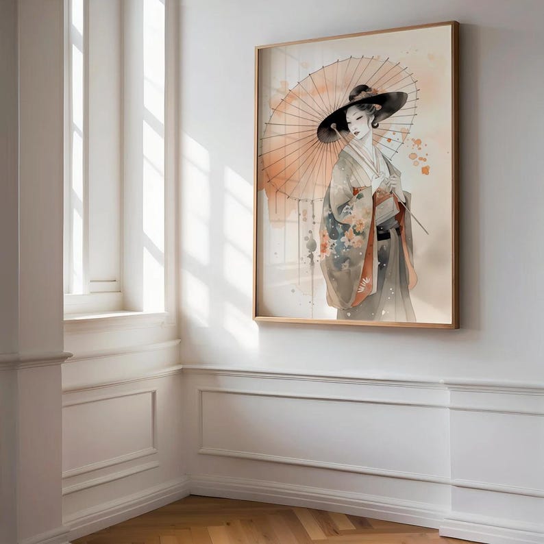 Geisha Wall Art Japanese Woman Poster Asian Wall Print Digital Download ...