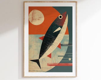 Colorful Fish Wall Art Vibrant Ocean Print Tropical Sea Life Poster Digital Download for Bathroom Living Room or Coastal Home Decor