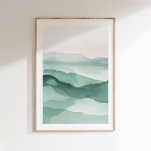 Neutral Abstract Watercolor Print, Minimal Wall Art, Modern Aesthetic Poster, Instant Download Digital Art for Living Room or Bedroom