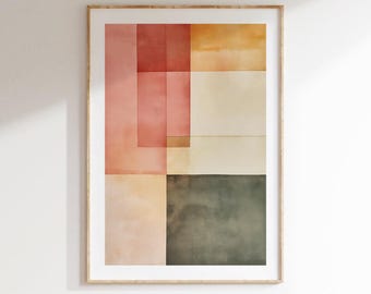 Arte de pared abstracto audaz, impresión colorida, impresión de arte moderno grande, arte imprimible grande, decoración de pared contemporánea, arte multicolor, arte abstracto digital