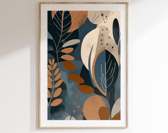Floral Abstract Wall Art Botanical Poster for Living Room Modern Digital Print Nature Gift Idea Printable Wall Art Floral Home Decor