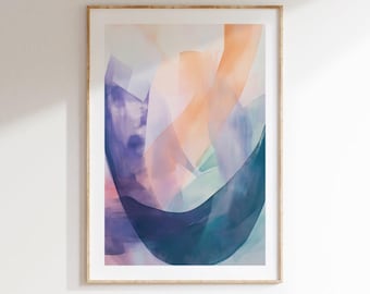 Neutral Watercolor Abstract Art, Printable Minimal Wall Decor, Modern Home Poster, Digital Download File for Instant Print