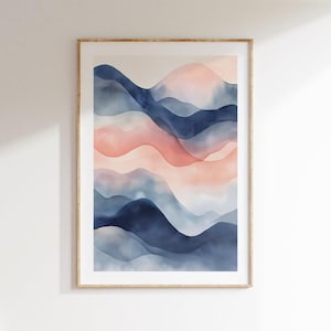 Watercolor Abstract Art, Digital Download Painting, Neutral Wall Decor, Minimal Modern Poster, Printable Wall Art for Bedroom or Office