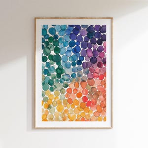 Watercolor Dot Poster Download, Minimalist Abstract Circle Art, Modern Printable Wall Decor