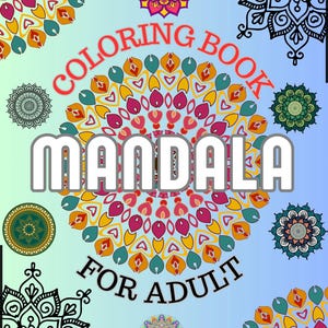 Printable Mandala Coloring Book, Digital Coloring Pages for Adults, Relaxing Mindfulness Art, Instant Download PDF