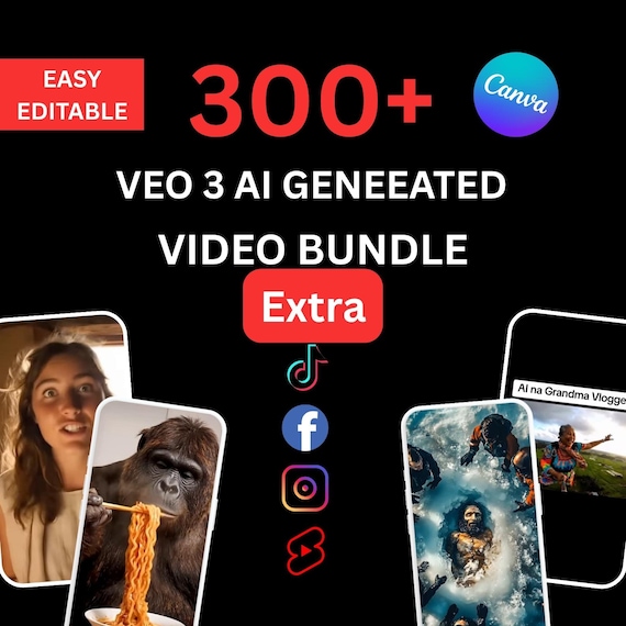 300+ AI Video Templates | TikTok, Reels, YouTube Shorts (Instant Download)