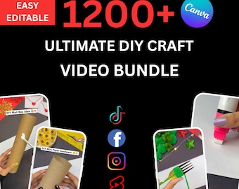 1200+ DIY Craft Video Reels Templates: Viral Content Bundle