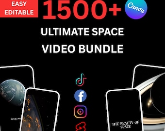 AI Space Reels Bundle: 1500+ TikTok, Reels, Shorts Video Templates (Digital Download)