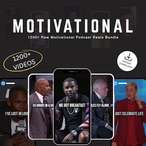 Ultimate 1200+ Motivational Reels Pack | Viral Video Templates for TikTok, Reels, Shorts | AI-Generated Bundle