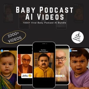 1000+ Baby Podcast AI Videos Bundle | Viral Reels for TikTok, YouTube Shorts, Instagram | Infant Talk Content Pack