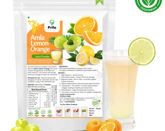 Amla Lemon Orange Juice Powder: Natural Vitamin C Detox (8.8oz-250g)