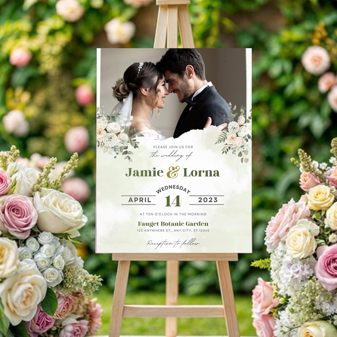 Editable Wedding Welcome Sign Canva Template | Digital Printable ...