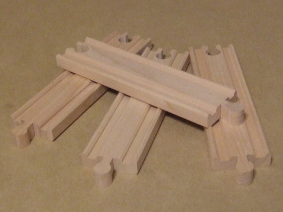 8 Inch Wooden Straight Train Track Etsy