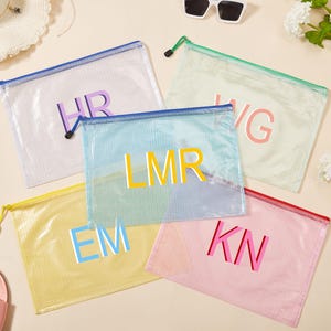 Shadow Monogram Pool Bag,Personalized Bridesmaid Beach Pouch,Custom Summer Pool Bag,Bridesmaid Gift Bag,Bachelorette Bridal Party Favor