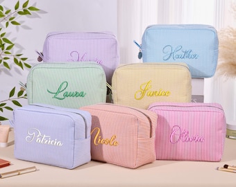 Monogramm Kulturtasche, Schminktasche, Geschenke für Brautjungfer, Benutzerdefinierte Reise-Make-up-Tasche, Aufbewahrungstasche mit großer Kapazität, Brautjungfer Make-up-Tasche