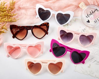 Occhiali da sole per matrimonio, occhiali da sole a forma di cuore personalizzati, video di nozze, occhiali da sole per feste di compleanno, occhiali da sole per addii al nubilato e concerti