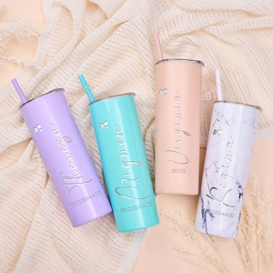 Personalized 16oz Bridesmaid Champagne Flute Tumbler, Bridesmaid Proposal Gift, Gift for Her, Insulated Tumblers Bachelorette Party