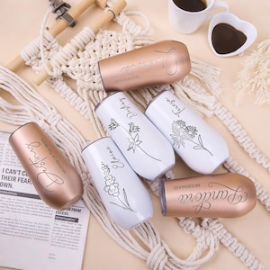 Personalized Champagne Tumbler,bridesmaid flute,Wedding Gift, Bridesmaid Gifts for Her, Tumbler with Lid