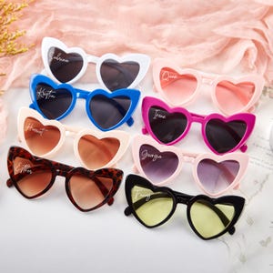 Heart Shaped Sunglasses,Personalized Pearl Glasses,Bridesmaid Glasses,Newlyweds Glasses,Bridal Sunglasses,Bridal Sunglasses,Wedding Glasses