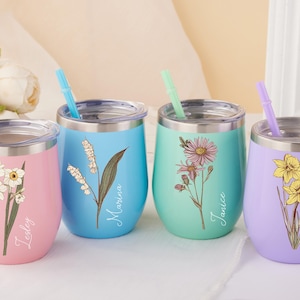 Bride Bachelorette Gift,Wine Cup with Lid,Personalised Wine Tumbler, Custom Wine Tumbler, Bachelorette Party Favor, Bridesmaid Gift,Mom Gift