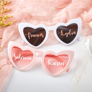 Chic Heart Sunglasses — Perfect Wedding Favors for Bridesmaids Gifts,Stylish Shades for the Trendsetting Bride and her Bridesmaids