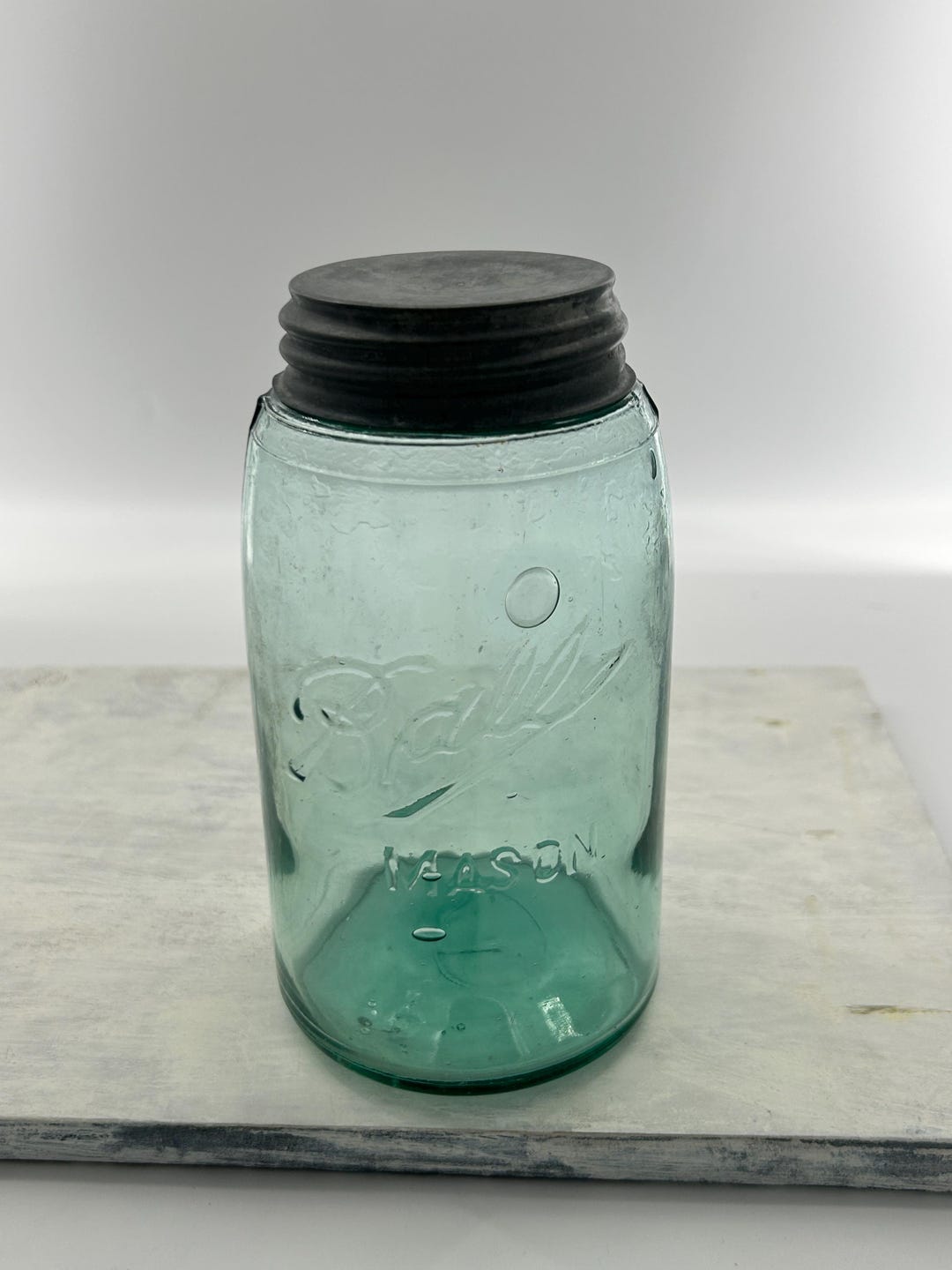 Antique Ball Triple-l MASON Quart Forest Green Mason Jar Emerald