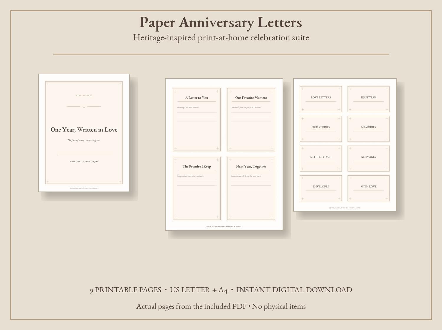 Paper Anniversary Letters Printable Party Kit — photograph 1