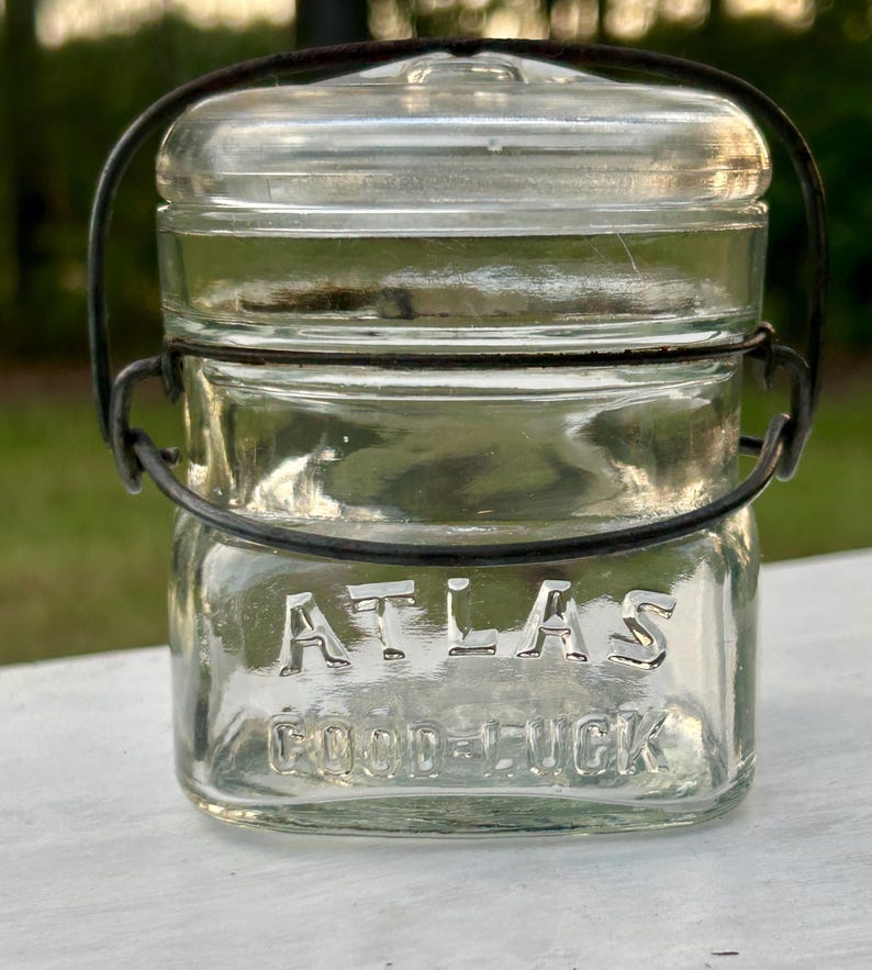 Antique Atlas Good Luck Half-Pint Fruit Jar