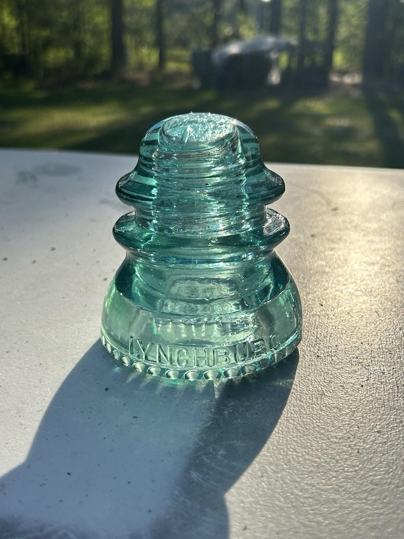 Antique Lynchburg No. 44 Ice Blue Insulator CD 154 Honest Age Wear Telegraph Railroad Collectible