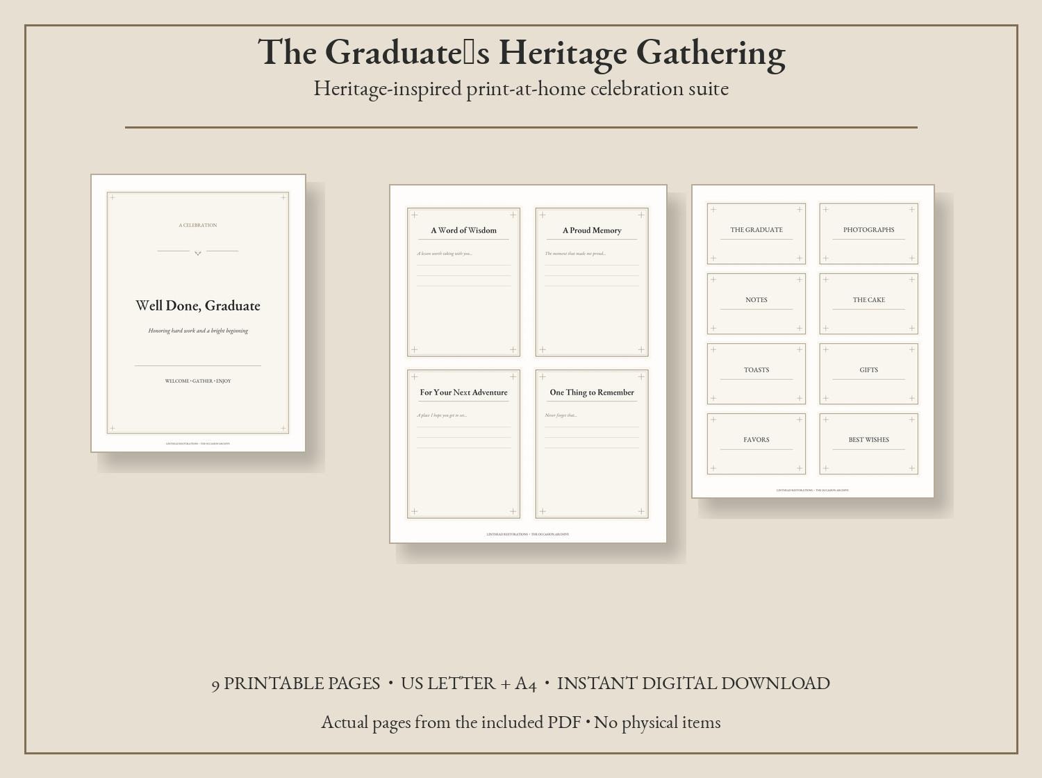 The Graduate's Heritage Gathering Printable Party Kit — photograph 1