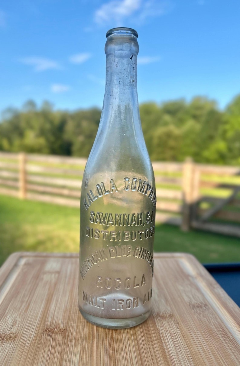 Antique Kalola Company Savannah GA Bottle Rocola Malt Iron Ale American Club Ginger Ale c1904 Embossed