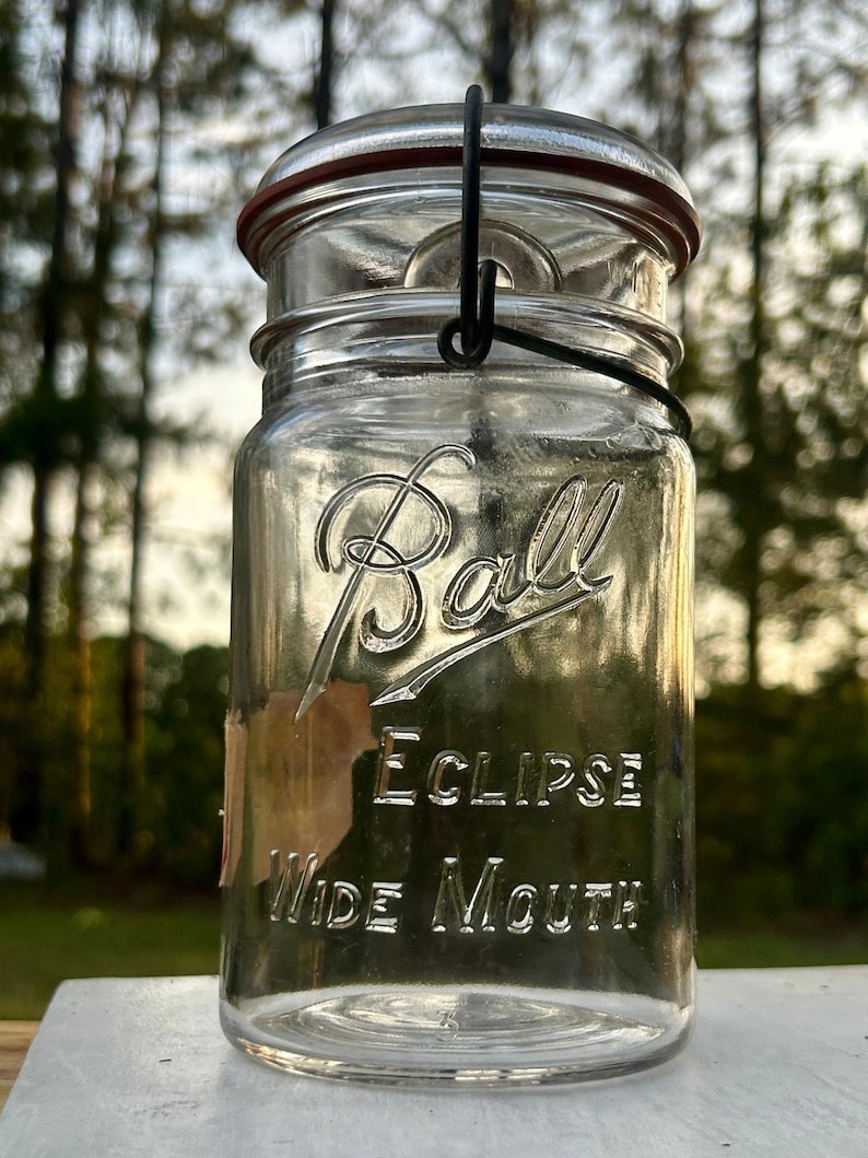 Complete Antique Ball Eclipse Wide Mouth Jar