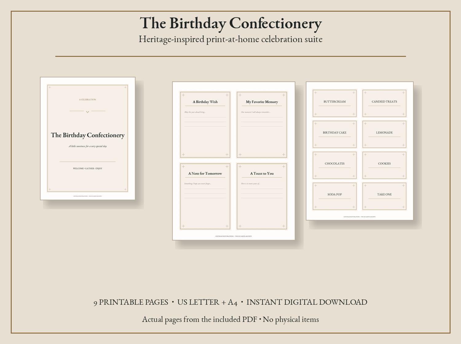 The Birthday Confectionery Printable Party Kit — photograph 1