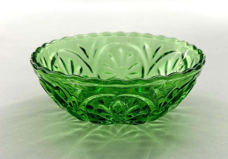 Vintage Green Depression Glass Bowl