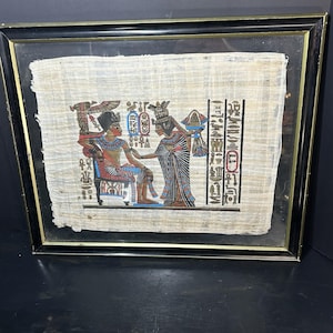Authentic Framed Egyptian Papyrus Art Ancient Egypt Gods Pharaohs Hieroglyphics awesome piece of history!