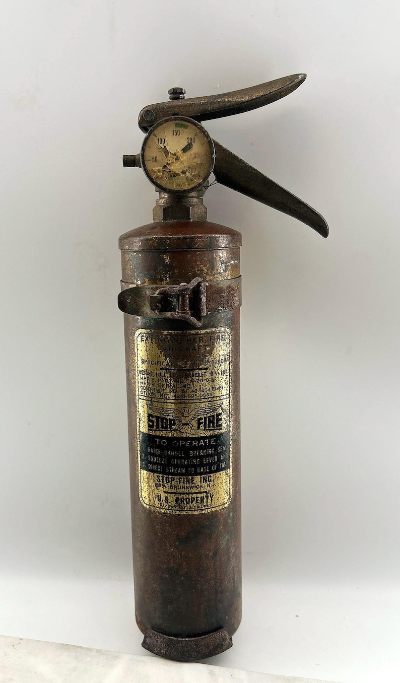 Vintage STOP-FIRE Aircraft Fire Extinguisher