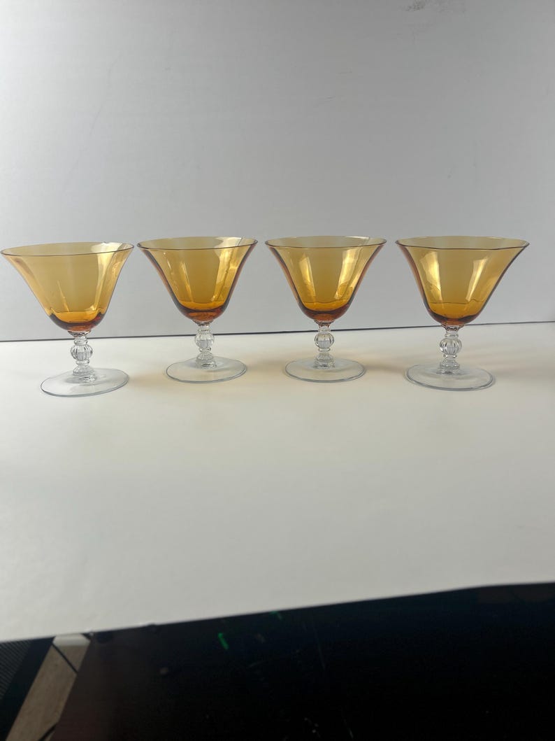 Vintage Amber Glass Compotes