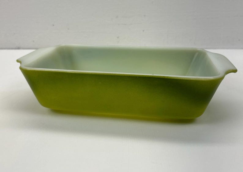 Vintage Fire-King Avocado Green Loaf Pan