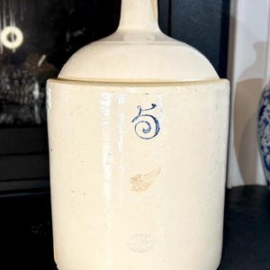 Red Wing 5-Gallon Stoneware Jug, Union Oval Stamp, Salt Glaze, Minnesota