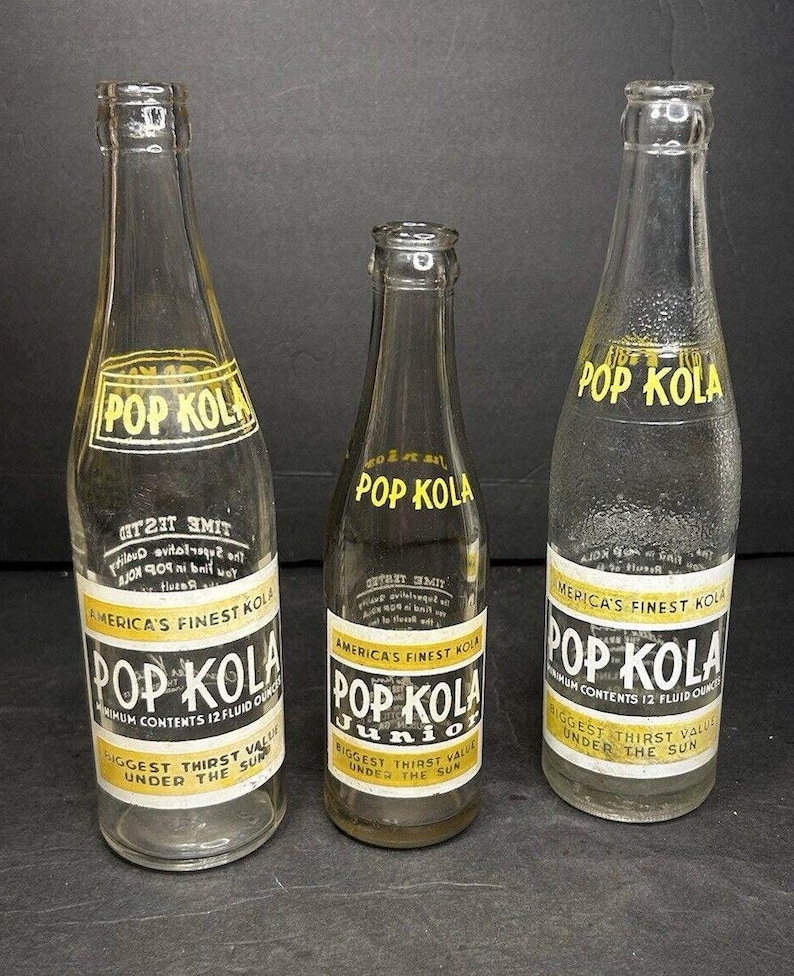 Vintage Pop Kola Soda Bottles
