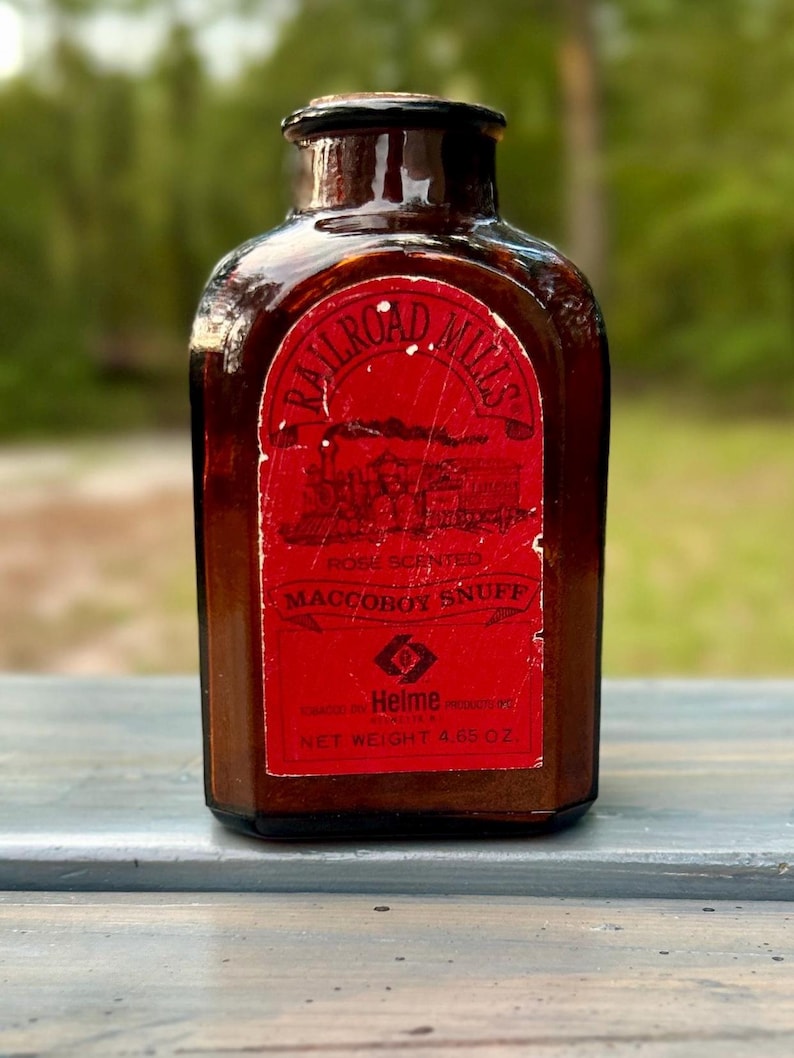 Vintage Railroad Mills Rose Scented Maccoboy Snuff Bottle