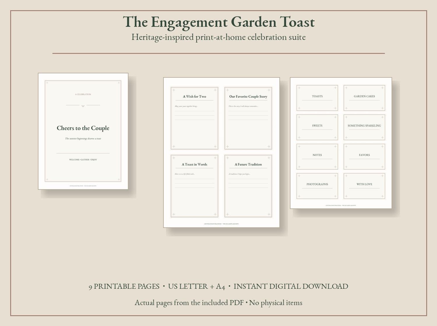 The Engagement Garden Toast Printable Party Kit — photograph 1