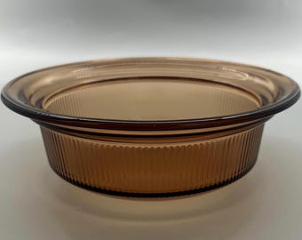 Corning Visions V-30-B, casseruola da 750 ml (24 oz), colore ambra, anni '80, in vetroceramica, senza coperchio, adatta per piano cottura, forno e microonde.
