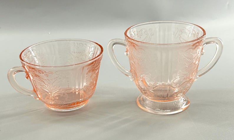 Federal Glass Madrid Pink Depression Glass Sugar & Creamer Set